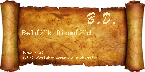 Belák Dioméd névjegykártya